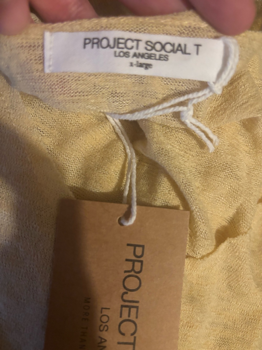 NWT Project Social T Original Textured V - Soft Yellow - XL - Picture 9 of 9